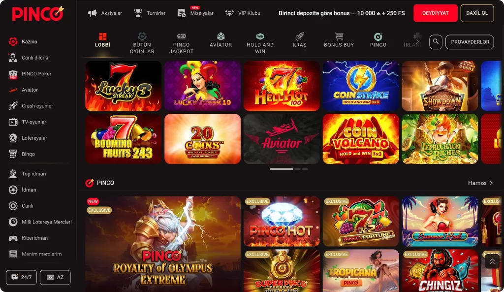 Azərbaycanda Pinco casino